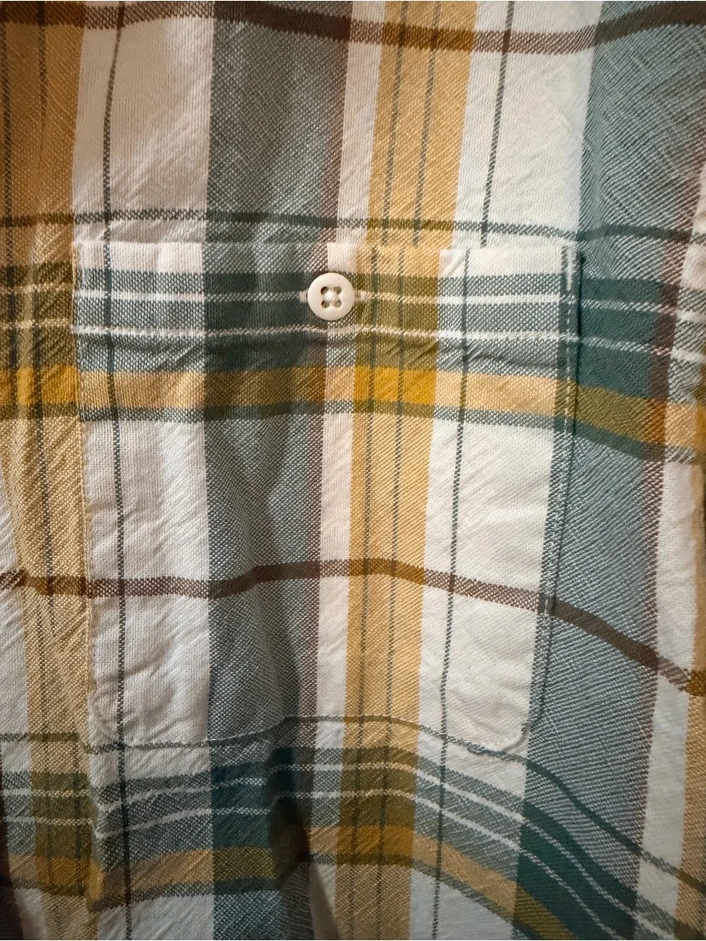 The North Face Men's Plaid Button-Down Shirt in Yellow, Green & White
